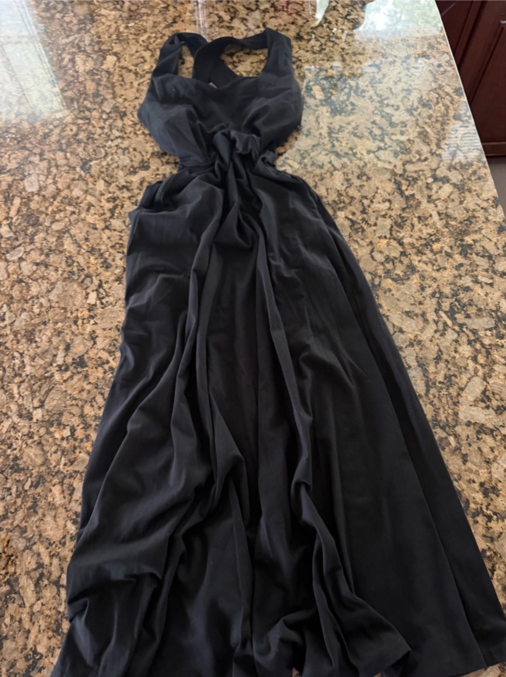 Pact Cross Back Maxi Dress in Black Size Small NWOT